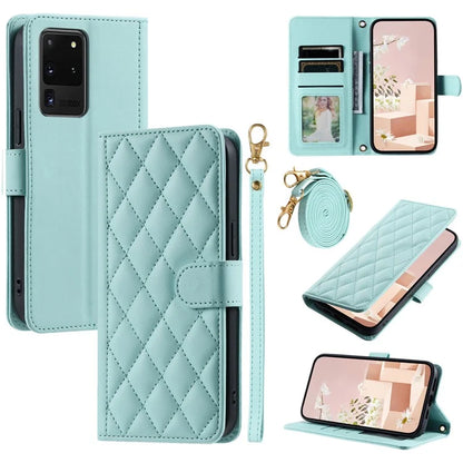 For Samsung Galaxy S20 Ultra Case Stand Flip Leather Phone Cover with 2 Straps