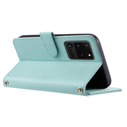 For Samsung Galaxy S20 Ultra Case Stand Flip Leather Phone Cover with 2 Straps