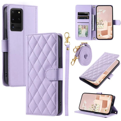 For Samsung Galaxy S20 Ultra Case Stand Flip Leather Phone Cover with 2 Straps