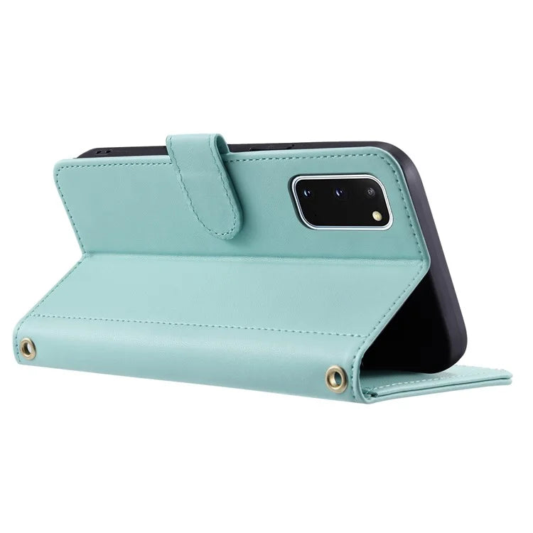 For Samsung Galaxy S20 4G / 5G Leather Case with Shoulder Strap Phone Wallet Cover