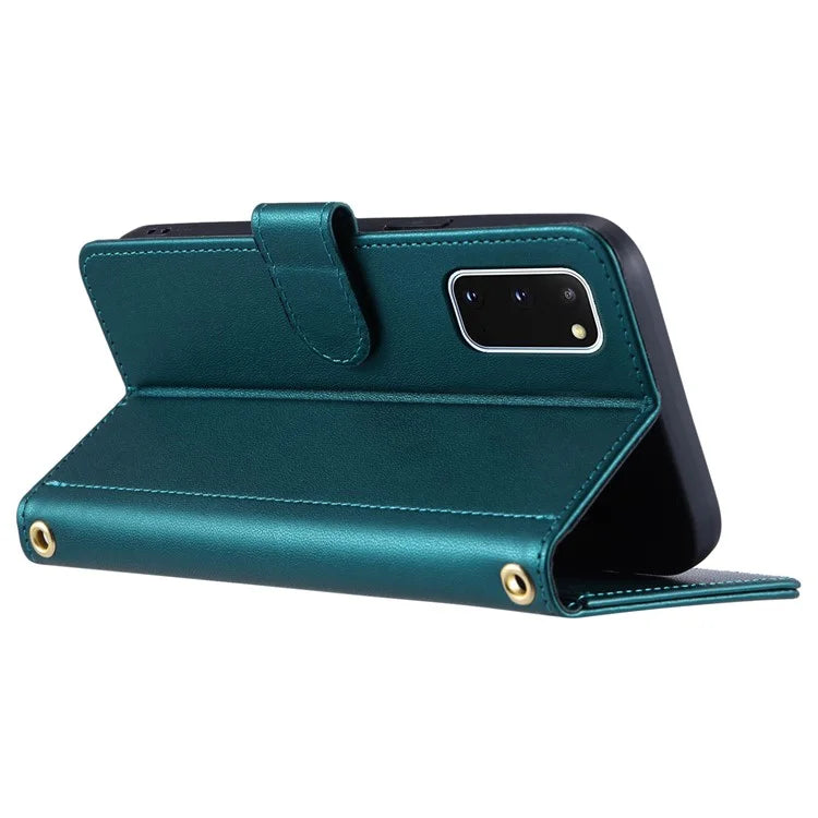 For Samsung Galaxy S20 4G / 5G Leather Case with Shoulder Strap Phone Wallet Cover