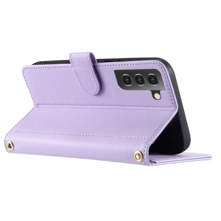 For Samsung Galaxy S21 FE 5G Case Rhombus Grid Leather Wallet Stand Phone Cover