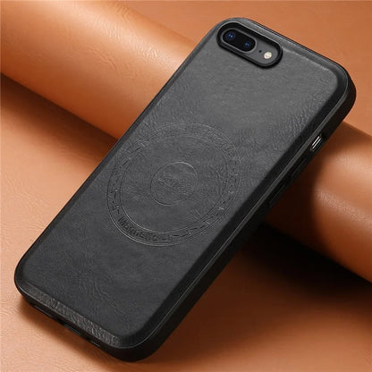DENIOR For iPhone 7 Plus / 8 Plus Phone Case Compatible with MagSafe Cowhide Texture