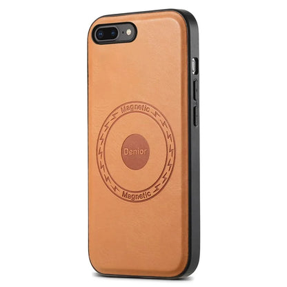 DENIOR For iPhone 7 Plus / 8 Plus Phone Case Compatible with MagSafe Cowhide Texture