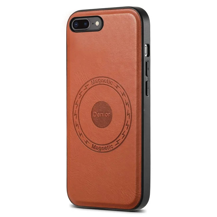 DENIOR For iPhone 7 Plus / 8 Plus Phone Case Compatible with MagSafe Cowhide Texture
