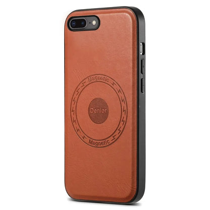 DENIOR For iPhone 7 Plus / 8 Plus Phone Case Compatible with MagSafe Cowhide Texture