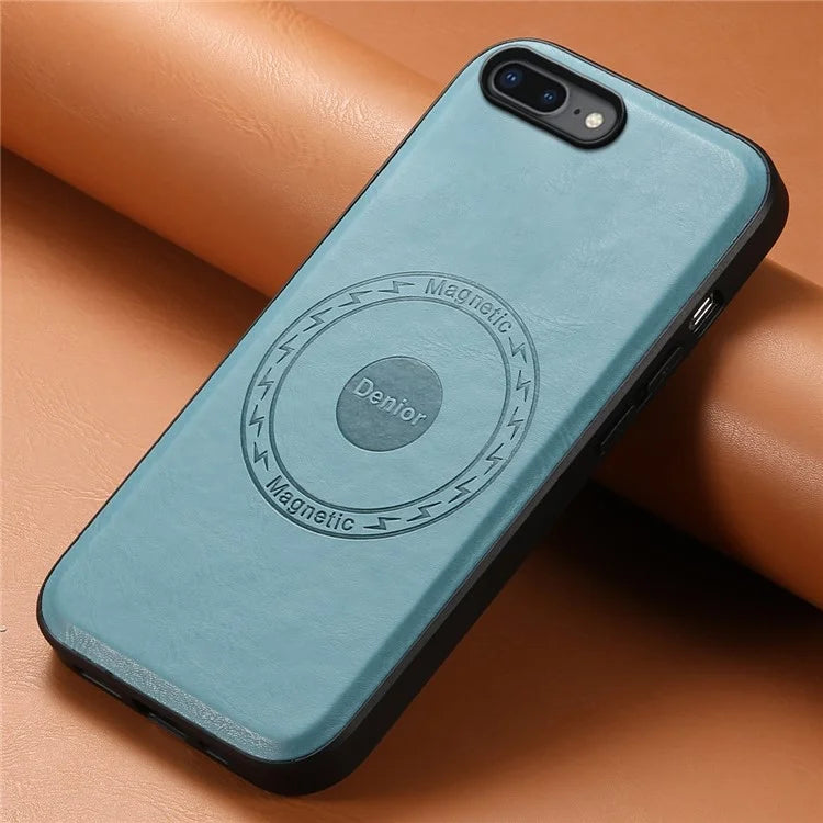 DENIOR For iPhone 7 Plus / 8 Plus Phone Case Compatible with MagSafe Cowhide Texture