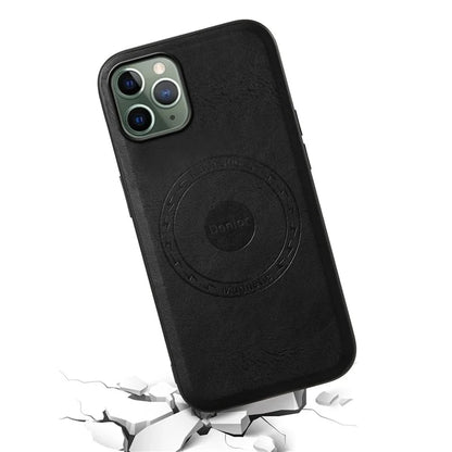 DENIOR For iPhone 11 Pro Magnetic Case PU Leather Non-Slip Grip Phone Back Cover