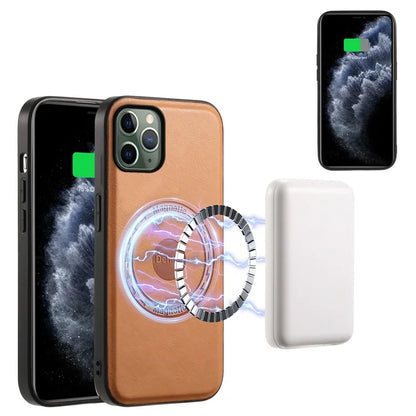 DENIOR For iPhone 11 Pro Magnetic Case PU Leather Non-Slip Grip Phone Back Cover