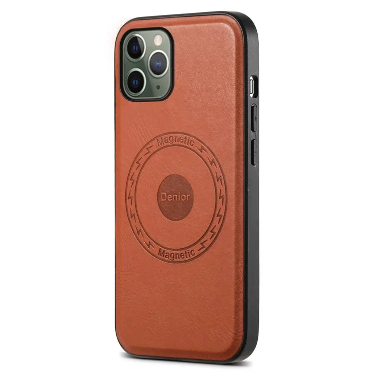 DENIOR For iPhone 11 Pro Magnetic Case PU Leather Non-Slip Grip Phone Back Cover