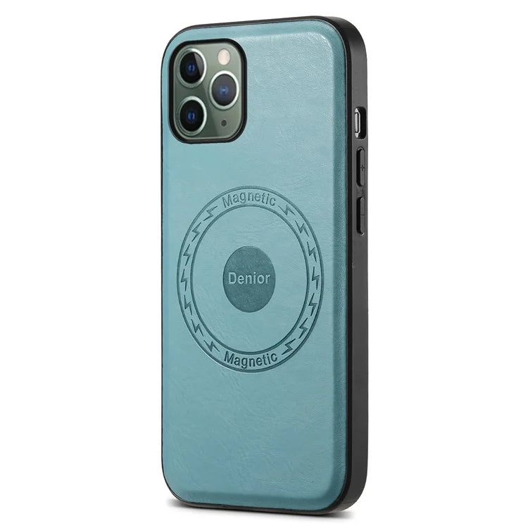 DENIOR For iPhone 11 Pro Magnetic Case PU Leather Non-Slip Grip Phone Back Cover