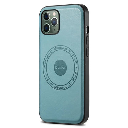 DENIOR For iPhone 11 Pro Magnetic Case PU Leather Non-Slip Grip Phone Back Cover