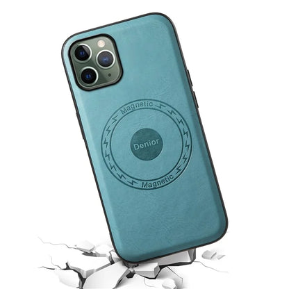 DENIOR For iPhone 11 Pro Magnetic Case PU Leather Non-Slip Grip Phone Back Cover
