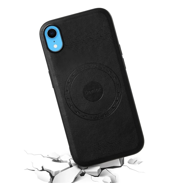 DENIOR For iPhone XR Case PU Leather Phone Back Cover Compatible with Magsafe