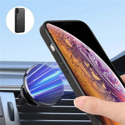 DENIOR For iPhone XR Case PU Leather Phone Back Cover Compatible with Magsafe