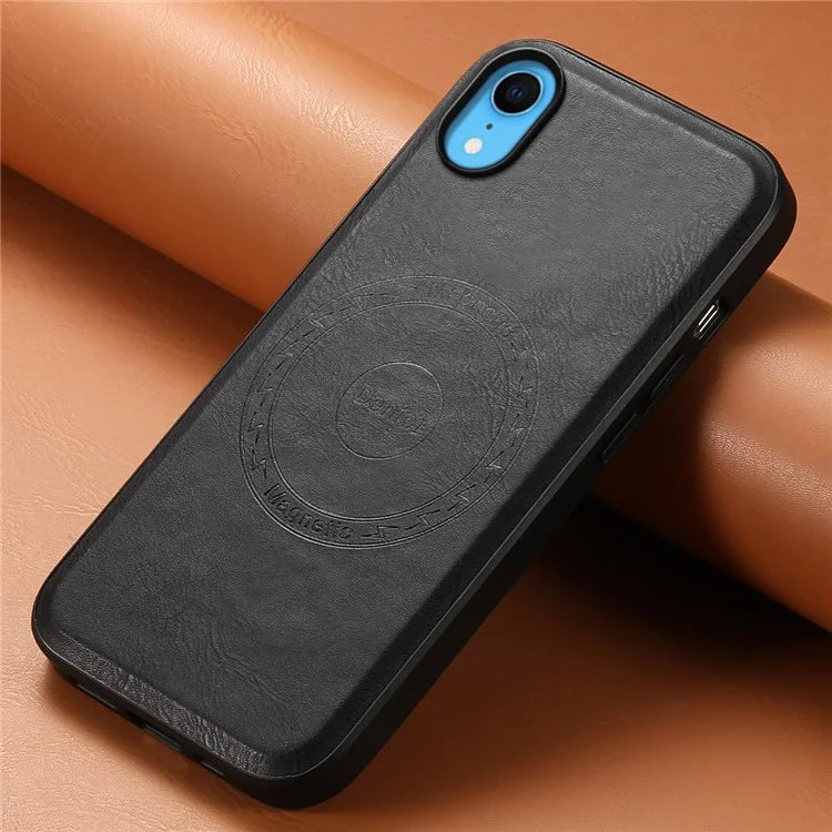 DENIOR For iPhone XR Case PU Leather Phone Back Cover Compatible with Magsafe