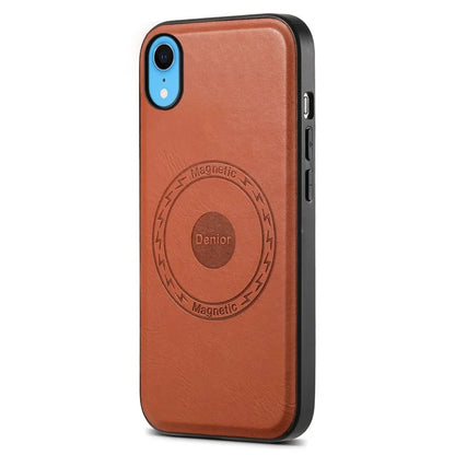 DENIOR For iPhone XR Case PU Leather Phone Back Cover Compatible with Magsafe