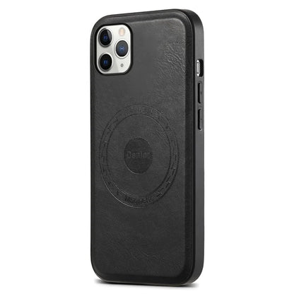 DENIOR Magnetic Case for iPhone 11 Pro Max , PU Leather Coated PC+TPU Phone Cover