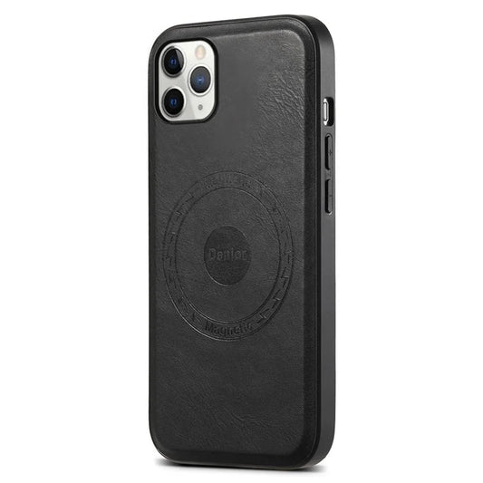 DENIOR Magnetic Case for iPhone 11 Pro Max , PU Leather Coated PC+TPU Phone Cover