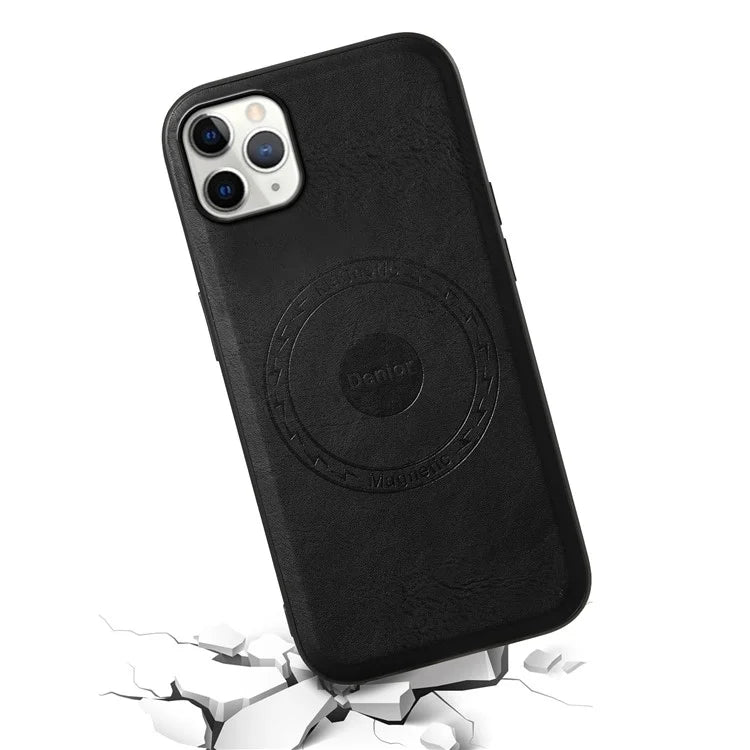 DENIOR Magnetic Case for iPhone 11 Pro Max , PU Leather Coated PC+TPU Phone Cover