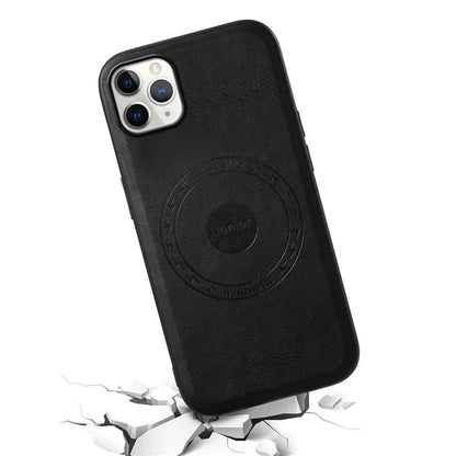 DENIOR Magnetic Case for iPhone 11 Pro Max , PU Leather Coated PC+TPU Phone Cover