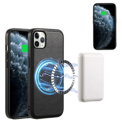 DENIOR Magnetic Case for iPhone 11 Pro Max , PU Leather Coated PC+TPU Phone Cover