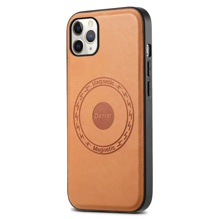 DENIOR Magnetic Case for iPhone 11 Pro Max , PU Leather Coated PC+TPU Phone Cover