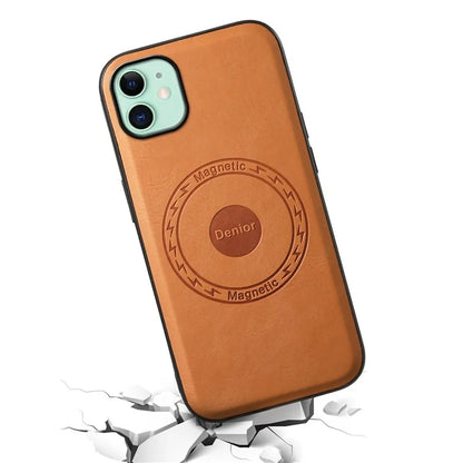 DENIOR For iPhone 11 Phone Case Compatible with MagSafe PU Leather Cover