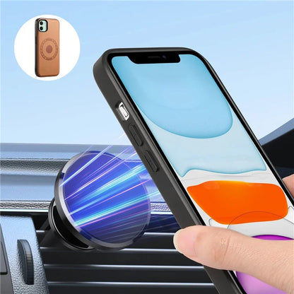 DENIOR For iPhone 11 Phone Case Compatible with MagSafe PU Leather Cover