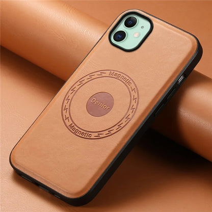 DENIOR For iPhone 11 Phone Case Compatible with MagSafe PU Leather Cover