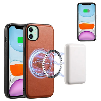 DENIOR For iPhone 11 Phone Case Compatible with MagSafe PU Leather Cover