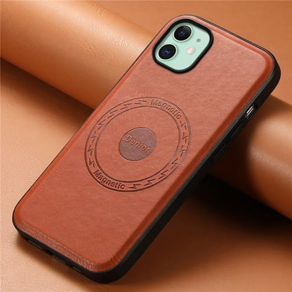 DENIOR For iPhone 11 Phone Case Compatible with MagSafe PU Leather Cover