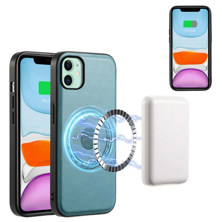 DENIOR For iPhone 11 Phone Case Compatible with MagSafe PU Leather Cover