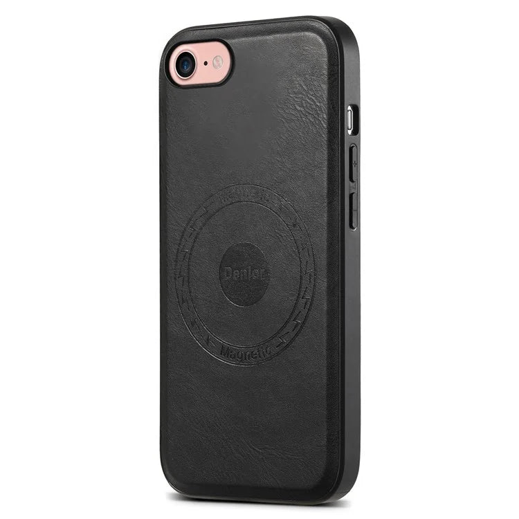 DENIOR For iPhone 7 / 8 / SE (2020) / SE (2022) Case PU Leather Magnetic Phone Back Cover