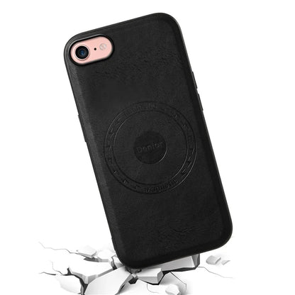 DENIOR For iPhone 7 / 8 / SE (2020) / SE (2022) Case PU Leather Magnetic Phone Back Cover