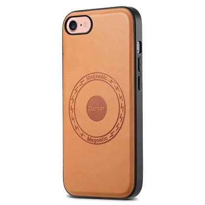 DENIOR For iPhone 7 / 8 / SE (2020) / SE (2022) Case PU Leather Magnetic Phone Back Cover