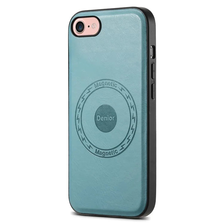 DENIOR For iPhone 7 / 8 / SE (2020) / SE (2022) Case PU Leather Magnetic Phone Back Cover