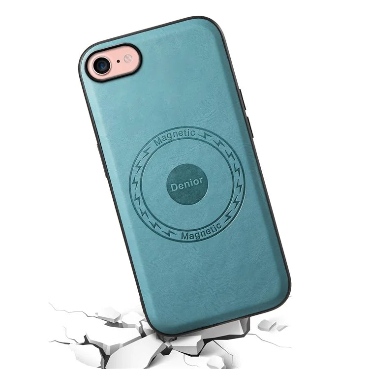 DENIOR For iPhone 7 / 8 / SE (2020) / SE (2022) Case PU Leather Magnetic Phone Back Cover