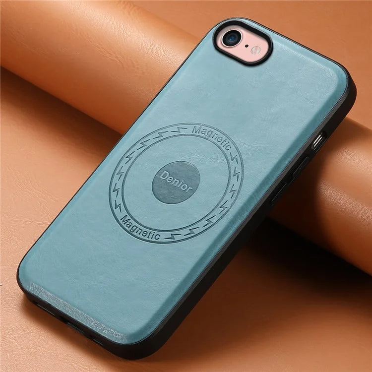 DENIOR For iPhone 7 / 8 / SE (2020) / SE (2022) Case PU Leather Magnetic Phone Back Cover