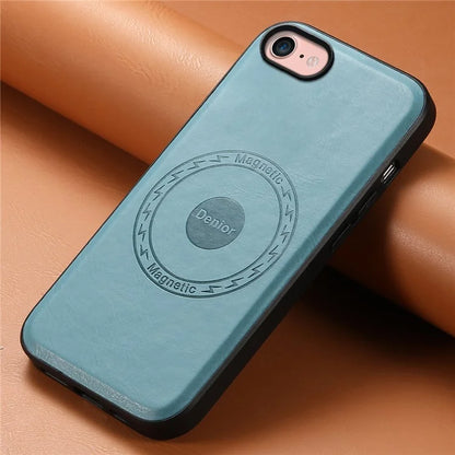 DENIOR For iPhone 7 / 8 / SE (2020) / SE (2022) Case PU Leather Magnetic Phone Back Cover