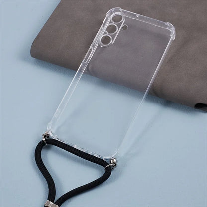 For Samsung Galaxy A25 5G (Global) (161.0 x 76.5 x 8.3mm) Case Corner Protection Phone Cover with Lanyard