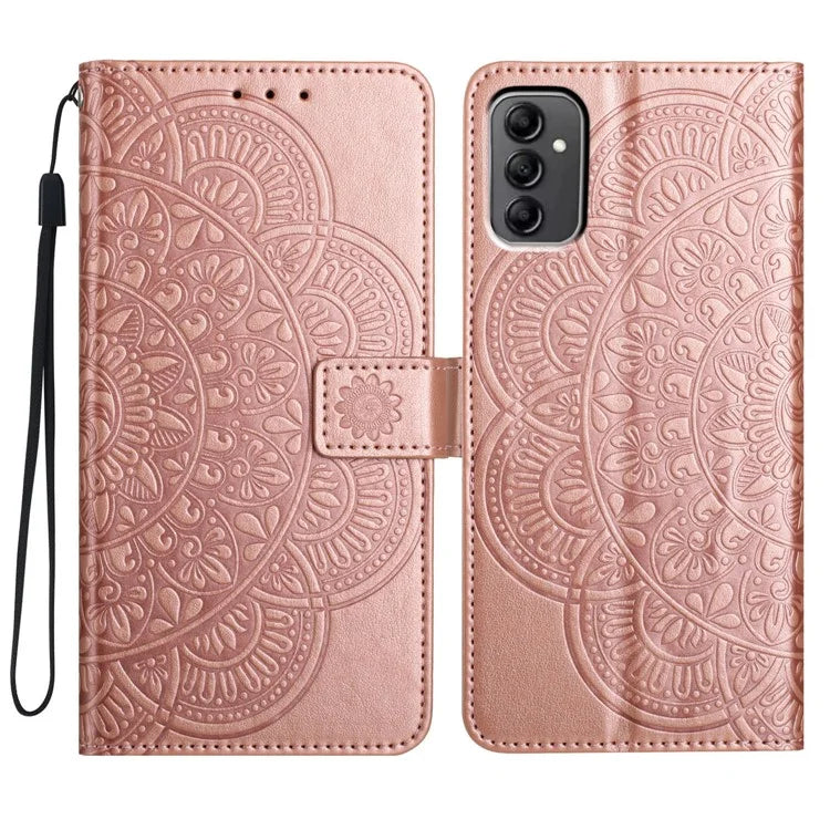 For Samsung Galaxy A14 5G / A14 4G Magnetic Phone Case Flower Imprinted Stand Cover