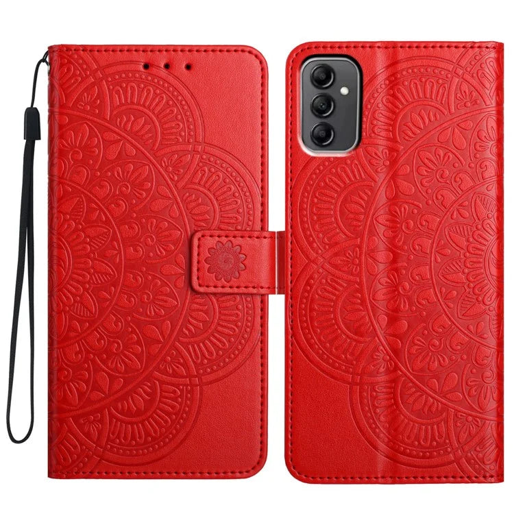 For Samsung Galaxy A14 5G / A14 4G Magnetic Phone Case Flower Imprinted Stand Cover