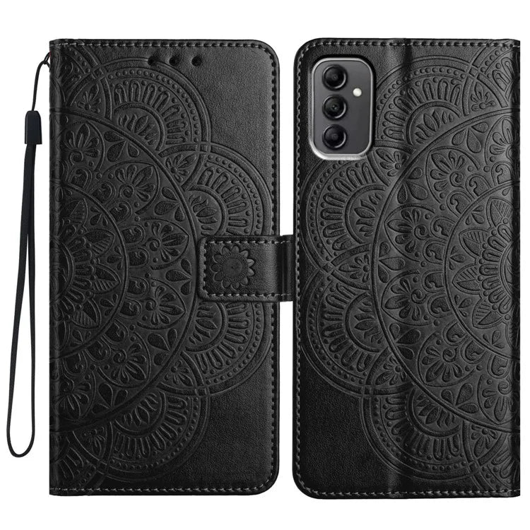 For Samsung Galaxy A14 5G / A14 4G Magnetic Phone Case Flower Imprinted Stand Cover