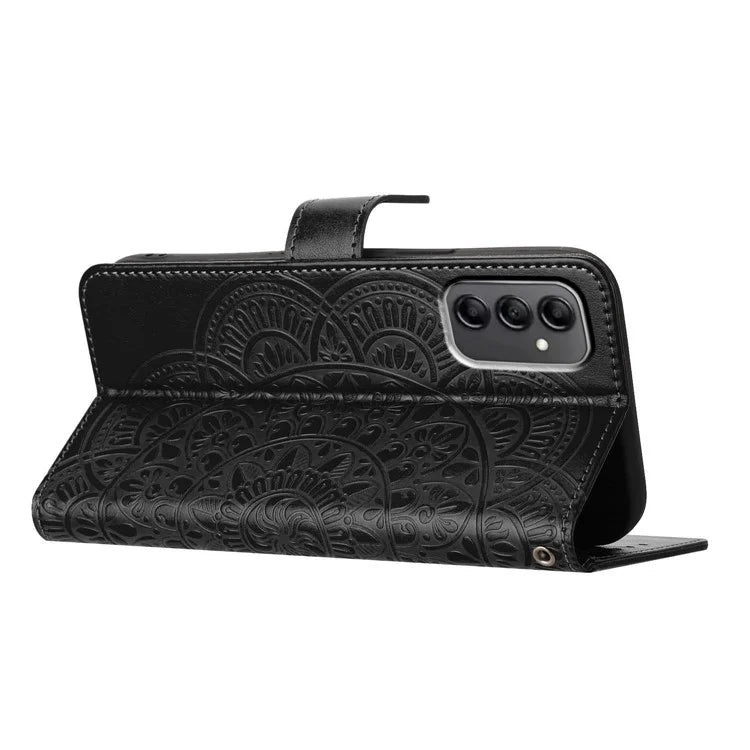 For Samsung Galaxy A14 5G / A14 4G Magnetic Phone Case Flower Imprinted Stand Cover