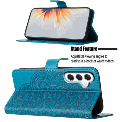 For Samsung Galaxy S23 FE Case Flower Imprinted Phone Cover with Magnetic Closure