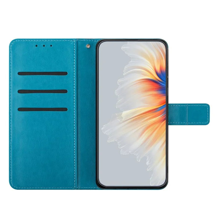 For Samsung Galaxy A05s 4G Cell Phone Case Flower Imprinted Card Holder Cover