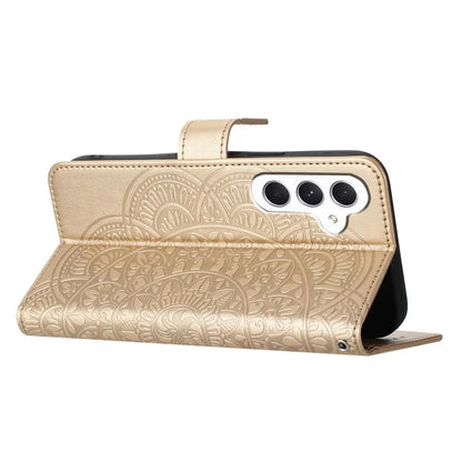 For Samsung Galaxy A05s 4G Cell Phone Case Flower Imprinted Card Holder Cover