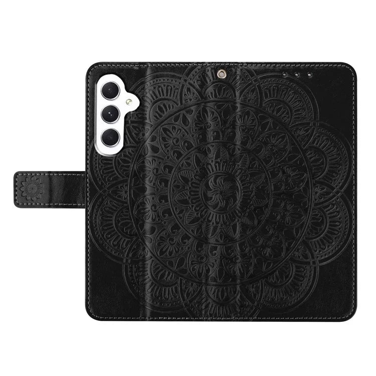 For Samsung Galaxy A05s 4G Cell Phone Case Flower Imprinted Card Holder Cover