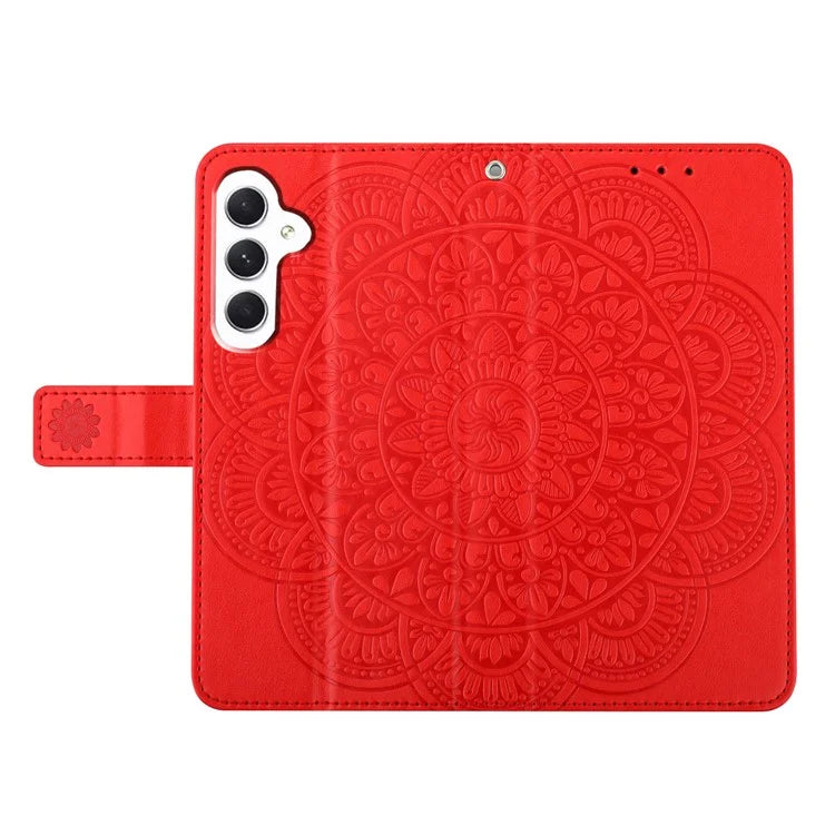 For Samsung Galaxy A15 5G Cell Phone Case Flower Imprinted Wallet Cover